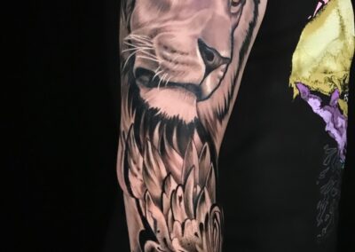 Full sleeve tattoo - Lion