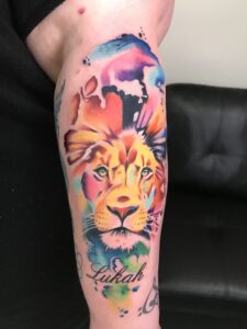 Lion colour tattoo